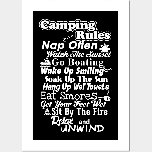 Camping Rules Wall Art by Andreeastore  